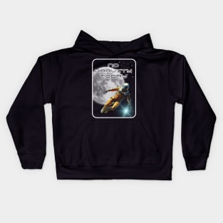No gravity today, astronaut in space against the background of the moon, white frame Kids Hoodie